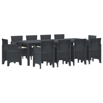 Trädgårdsmöbelset 11 pcs Antracit Polypropylen