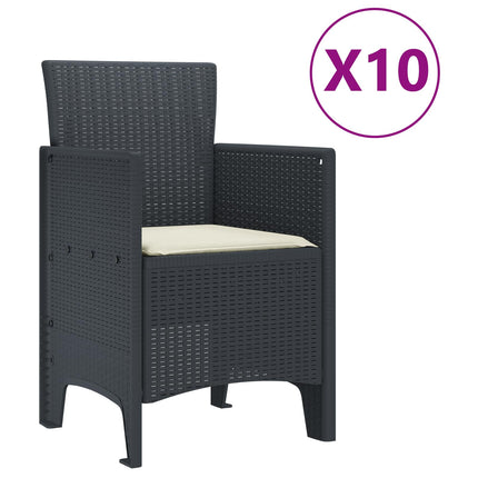 Trädgårdsmöbelset 11 pcs Antracit Polypropylen
