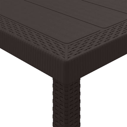 Trädgårdsmöbelset 11 pcs Brun Polypropylen