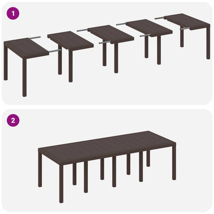 Trädgårdsmöbelset 11 st Brun Polypropylen