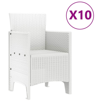 Trädgårdsmöbelset 11 st Vit Polypropylen