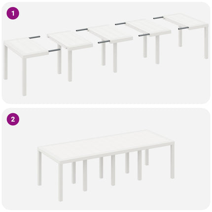 Trädgårdsmöbelset 11 st Vit Polypropylen