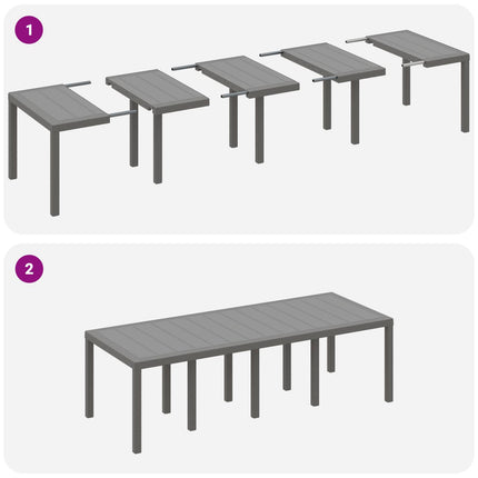 Trädgårdsmöbelset 11 st Ljusgrå Polypropylen