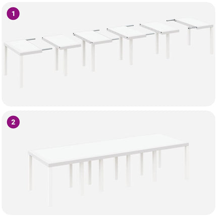 Trädgårdsmöbelset med kudde 13 pcs Vit Poly rattan och Bomull