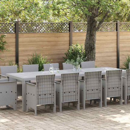 Trädgårdsmöbelset 13 st Ljusgrå Poly rattan