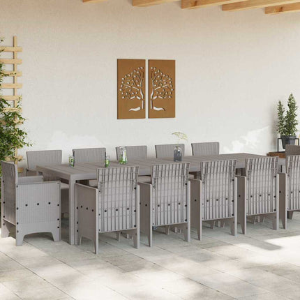 Trädgårdsmöbelset 13 st Ljusgrå Poly rattan
