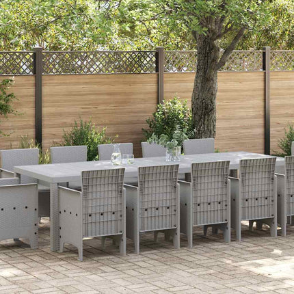 Trädgårdsmöbelset 13 st Ljusgrå Poly rattan