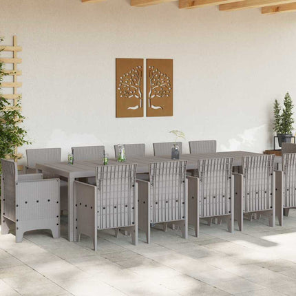 Trädgårdsmöbelset 13 st Ljusgrå Poly rattan