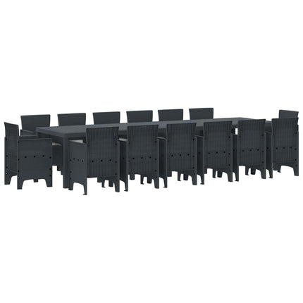 Trädgårdsmöbelset 15 pcs Antracit Polt rotting