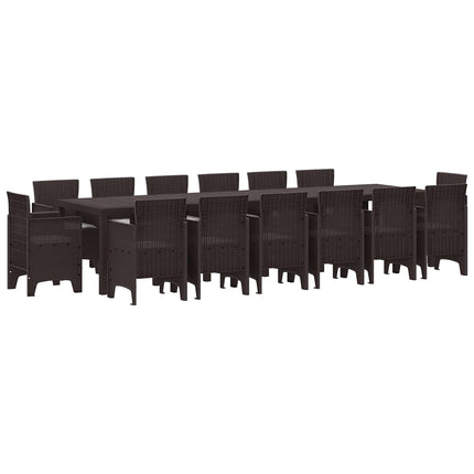 Trädgårdsmöbelset 15 pcs Brun Polt rotting