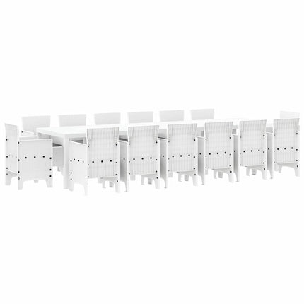 Trädgårdsmöbelset 15 pcs Vit Polt rotting