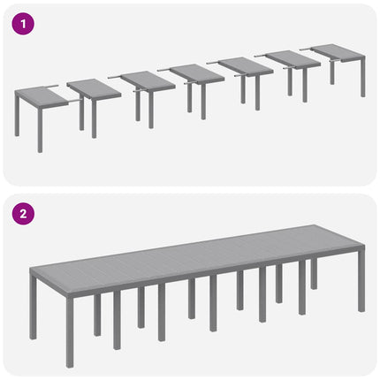 Trädgårdsmöbelset 15 pcs Ljusgrå Polt rotting