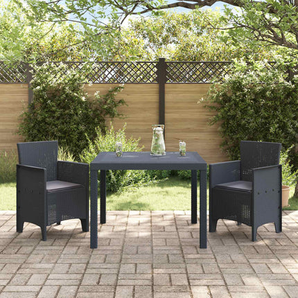 Trädgårdsmöbelset 3 pcs Antracit Polypropylen