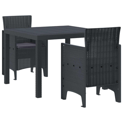 Trädgårdsmöbelset 3 pcs Antracit Polypropylen