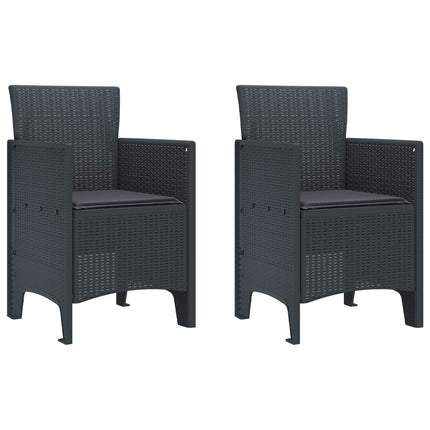 Trädgårdsmöbelset 3 pcs Antracit Polypropylen