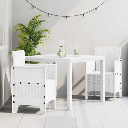 Trädgårdsmöbelset 3 st Vit Polypropylen