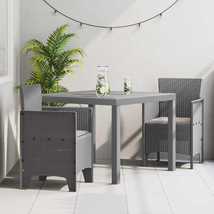 Trädgårdsmöbelset 3 st Ljusgrå Polypropylen