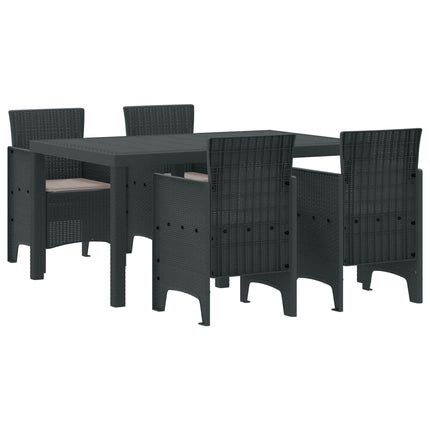 Trädgårdsmöbelset 5 pcs Antracit Polt rotting