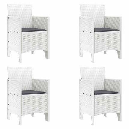 Trädgårdsmöbelset 5 pcs Vit Polt rotting