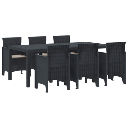 Trädgårdsmöbelset 7 pcs Antracit Polypropylen