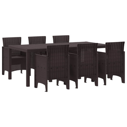 Trädgårdsmöbelset 7 pcs Brun Polypropylen