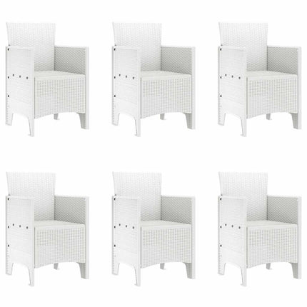 Trädgårdsmöbelset 7 pcs Vit Polypropylen