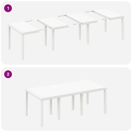 Trädgårdsmöbelset 7 pcs Vit Polypropylen