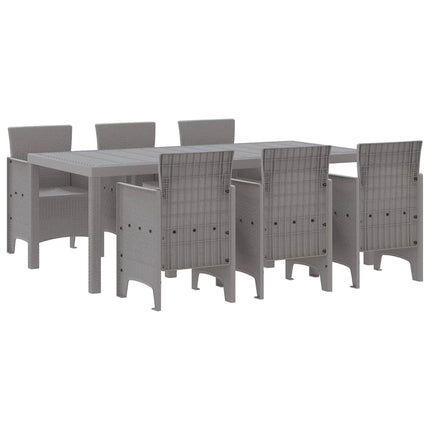 Trädgårdsmöbelset 7 pcs Ljusgrå Polypropylen
