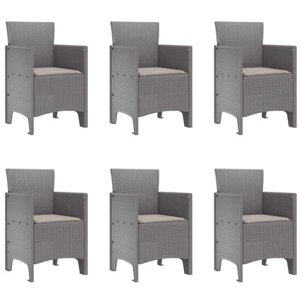 Trädgårdsmöbelset 7 pcs Ljusgrå Polypropylen