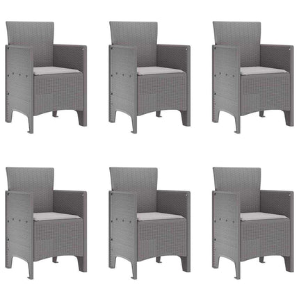 Trädgårdsmöbelset 7 pcs Ljusgrå Polypropylen