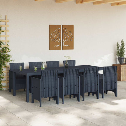 Trädgårdsmöbelset 9 pcs Antracit Polypropylen
