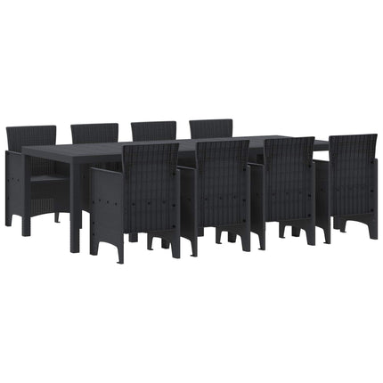 Trädgårdsmöbelset 9 pcs Antracit Polypropylen