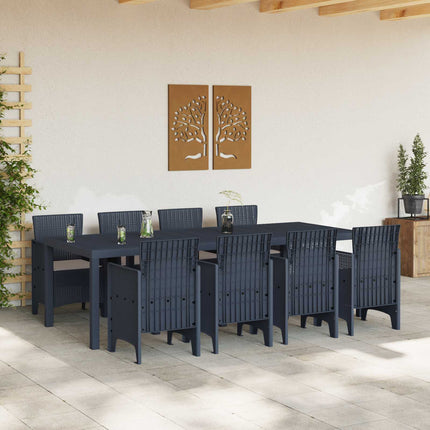 Trädgårdsmöbelset 9 pcs Antracit Polypropylen