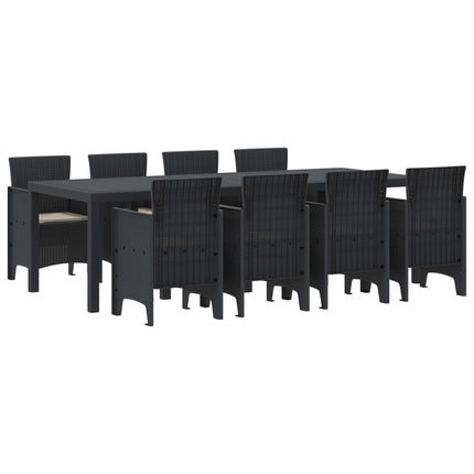 Trädgårdsmöbelset 9 pcs Antracit Polypropylen