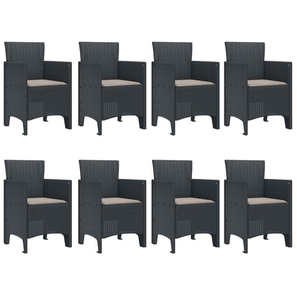 Trädgårdsmöbelset 9 pcs Antracit Polypropylen