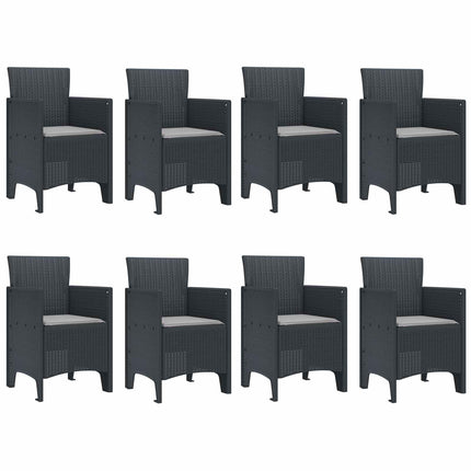 Trädgårdsmöbelset 9 pcs Antracit Polypropylen