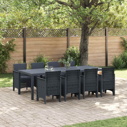 Trädgårdsmöbelset 9 pcs Antracit Polypropylen