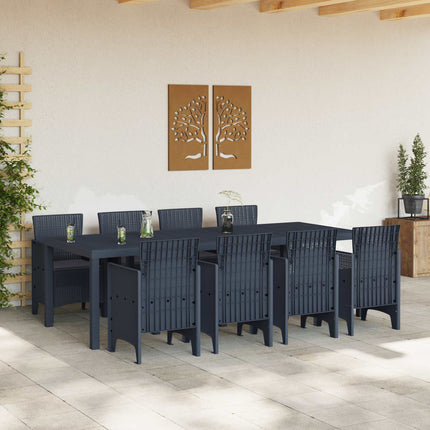 Trädgårdsmöbelset 9 pcs Antracit Polypropylen