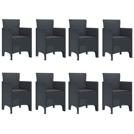 Trädgårdsmöbelset 9 pcs Antracit Polypropylen