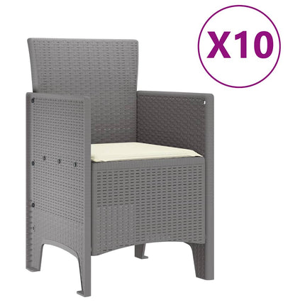 Trädgårdsmöbelset 11 st Ljusgrå och Grädde