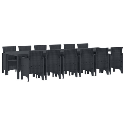 Trädgårdsmöbelset 13 pcs Antracit Polt rotting