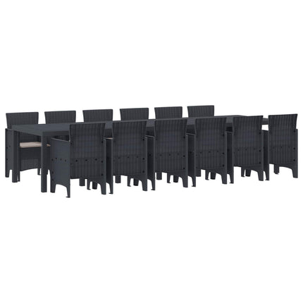 Trädgårdsmöbelset 13 pcs Antracit Polt rotting