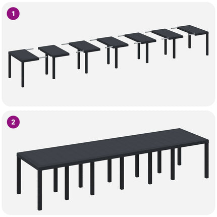 Trädgårdsmöbelset 13 pcs Antracit Polt rotting