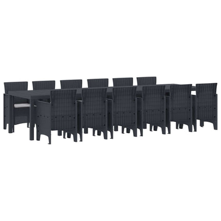 Trädgårdsmöbelset 13 pcs Antracit Polt rotting