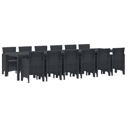 Trädgårdsmöbelset 13 pcs Antracit Polt rotting