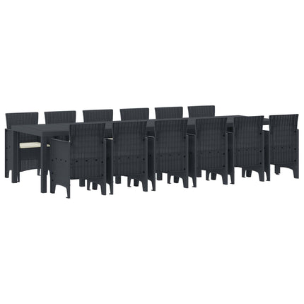 Trädgårdsmöbelset 13 pcs Antracit Polt rotting