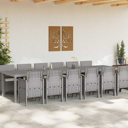 Trädgårdsmöbelset 13 pcs Ljusgrå Polt rotting