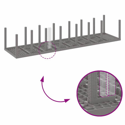 Trädgårds matsalsset med Kuddar 15 st Ljusgrå PP