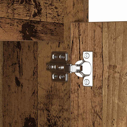LED Sängbord Cabinet med låda 2 pcs Gammalt trä 38 x 34 x 61 cm