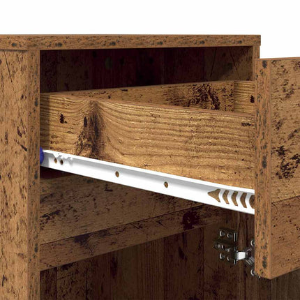LED Sängbord Cabinet 2 st Gammalt trä 38 x 34 x 61 cm